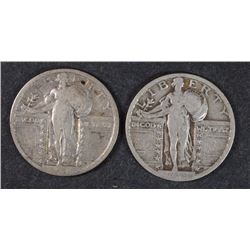 ( 2 ) STANDING LIBERTY QUARTERS: 1919 VG+, 1919-S VG