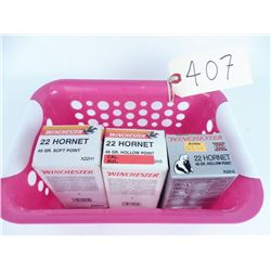 136 Rds. 22 Hornet. Some factory and some reloads.