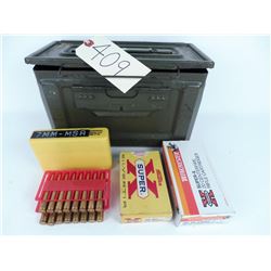 30 Rds. 30:40 Krag plus 30 Rds. 7mm Mauser with ammo box