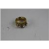 Image 1 : 18K YELLOW AND GOLD LADIES RING (2 RINGS SOLDERED TOGETHER) SET WITH 3 BRILLIANT CUT DIAMONDS (1 IS