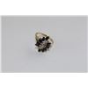 Image 1 : 14K YELLOW GOLD LADIES RING SET WITH 10 MARQUISE CUT BLUE SAPPHIRES