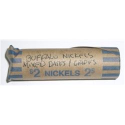 ROLL OF BUFFALO NICKELS MIXED DATES & GRADES (40) TOTAL NICKELS *UNSEARCHED* ROLL CAME OUT OF SAFE!!