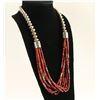 Image 2 : Navajo 8 Strand Coral Necklace