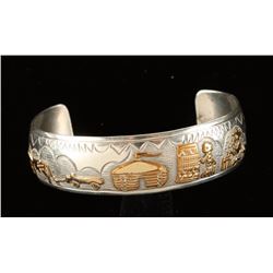 Beautiful Gold Filled Sterling Storyteller Cuff
