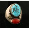 Image 1 : Turquoise & Coral Ring