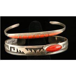Lot of 2 Coral Hopi bracelets