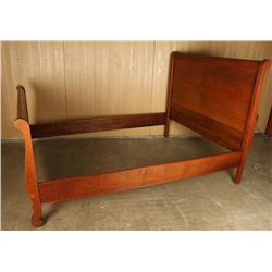 Tiger Oak Sleigh Bed