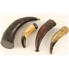 Image 1 : Lot of 4 Antique Powder Horns