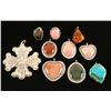 Image 1 : Lot of 6 Stone Pendants & 2 Rings