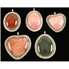 Image 2 : Lot of 6 Stone Pendants & 2 Rings