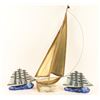 Image 1 : Burnished Metal Tall Mast Sailing Boat