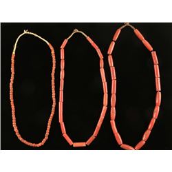 Lot of 3 Coral Necklaces
