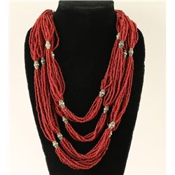 Coral 32 Strand Necklace