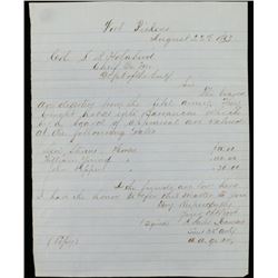 1863 Receipt from Fort Pickens