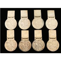 Lot of 8 Silver Overlay Money Clips