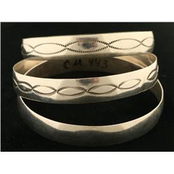 Collection of 3 Native American Bangle Bracelets
