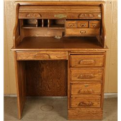 Oak Roll Top Desk