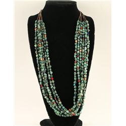 6 Strand Navajo Oriental Turquoise Necklace
