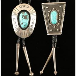 2 Native American Turquoise Bolo Ties