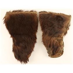 Pair of Buffalo Hide Mittens