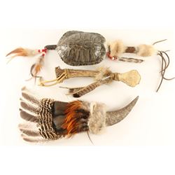 Lot of 3 Ceremonial Rattles