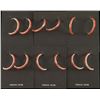 Image 1 : 6 Pairs of Zuni Coral Inlaid Hoops