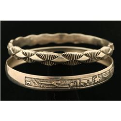 Lot of 2 Native American Sterling Bangles