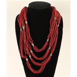 Coral 32 Strand Necklace