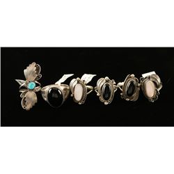 Lot of 6 Sterling & Stone Rings