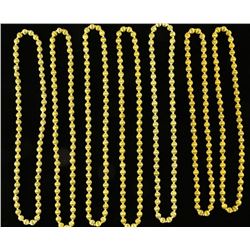 7 Green Satin Bead Necklaces