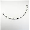 Image 2 : Ladies Sterling Silver & Onyx Designer Bracelet