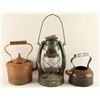 Image 1 : 2 Antique Teapots & Lantern