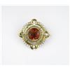 Image 1 : Nice Vintage Ladies Citrine & Seed Pearl Brooch
