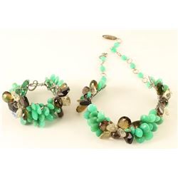 Artisan Jadeite Necklace & Bracelet Set