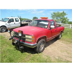 1992 Chev 1500 w/plow SN-1GCEK14ZXNZ161554