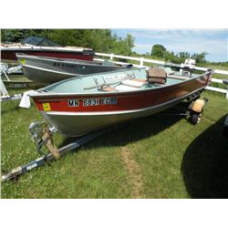 1979 Lund 16ft boat w/1979 trailer-need lower unit oil SN-LUNF8992M79H