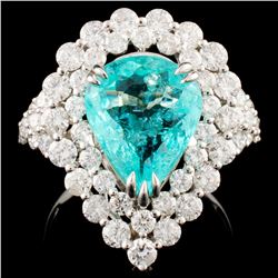 18K Gold 3.16ct Paraiba & 2.25 Diamond Earrings