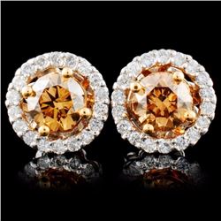 14K Gold 1.29ctw Fancy Diamond Earrings