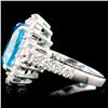 Image 3 : 14K Gold 7.00ct Topaz & 1.75ctw Diamond Ring