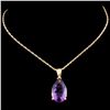 Image 2 : 14K Gold 5.00ct Amethyst Pendant