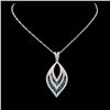 Image 2 : 14K White Gold 1.16ctw Diamond Pendant