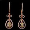Image 1 : 18K Rose Gold 1.48ctw Fancy Color Diamond Earrings