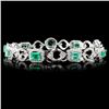 Image 2 : 14K Gold 3.70ct Emerald & 2.20ctw Diamond Bracelet
