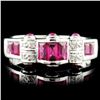 Image 1 : 18K Gold 1.11ctw Ruby & 0.04ctw Diamond Ring