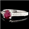 Image 2 : 18K Gold 1.00ct Ruby & 0.18ctw Diamond Ring