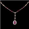Image 1 : 18K Gold 2.11ct Sapphire & 1.55ctw Diamond Necklac