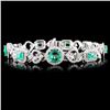 14K Gold 3.70ct Emerald & 2.20ctw Diamond Bracelet