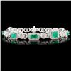 14K Gold 3.00ct Emerald & 1.73ctw Diamond Bracelet
