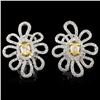 18K White Gold 1.46ctw Fancy Color Diamond Earring
