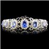 14K Gold 29.40ctw Tanzanite & 2.60ctw Diamond Brac